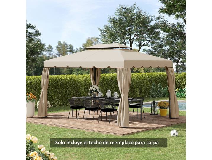 Toit de remplacement Outsunny pour gazebo à double toit