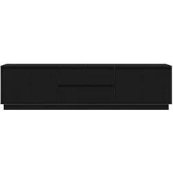 vidaXL, TV Möbel, Szafka RTV z oświetleniem LED Czarny Dąb 193,5x41x50 cm (41 x 193.50 x 50 cm)