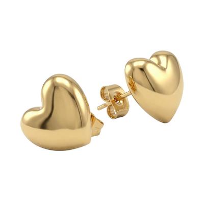 Paar Ohrstecker AMOR "Herzen", gelbgoldfarben, Ohrringe, Damen, Edelstahl