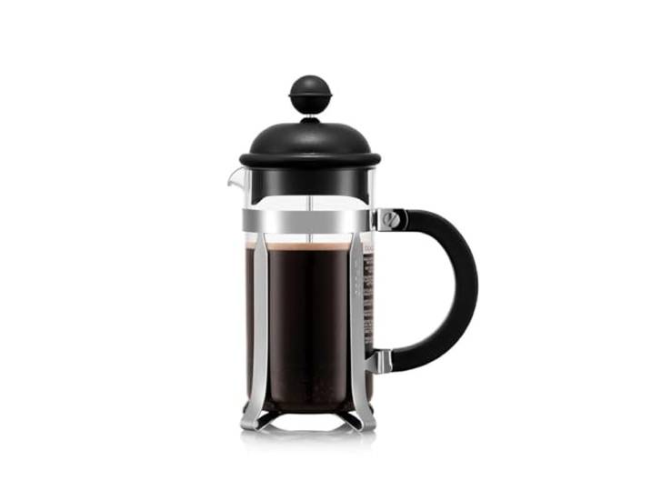 Bodum Caffettiera Cafetière à Piston Noir – 350ml / 3 Tasses – Verre Borosilicate – Filtre Acier Inoxydable – Sans BPA – Lavable au Lave-Vaisselle – Fabriquée au Portugal