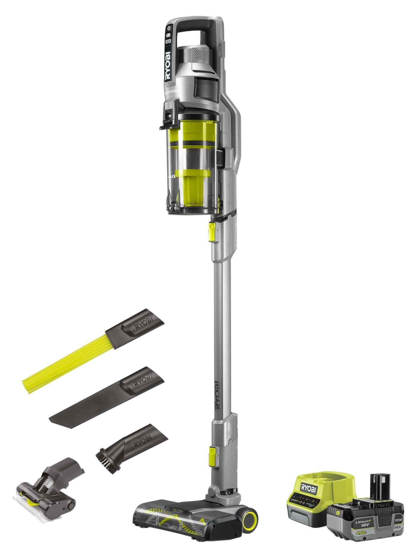 RYOBI 18 V ONE+ Brushless Akku-Staubsauger RSVS18BL-1C40GL, 90 AW Saugleistung,
