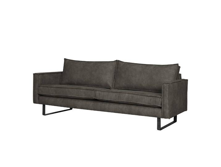2,5-Sitzer Sofa Liel Grau/Braungrau Microfaser Priya 178 x 84 x 94cm Industrial