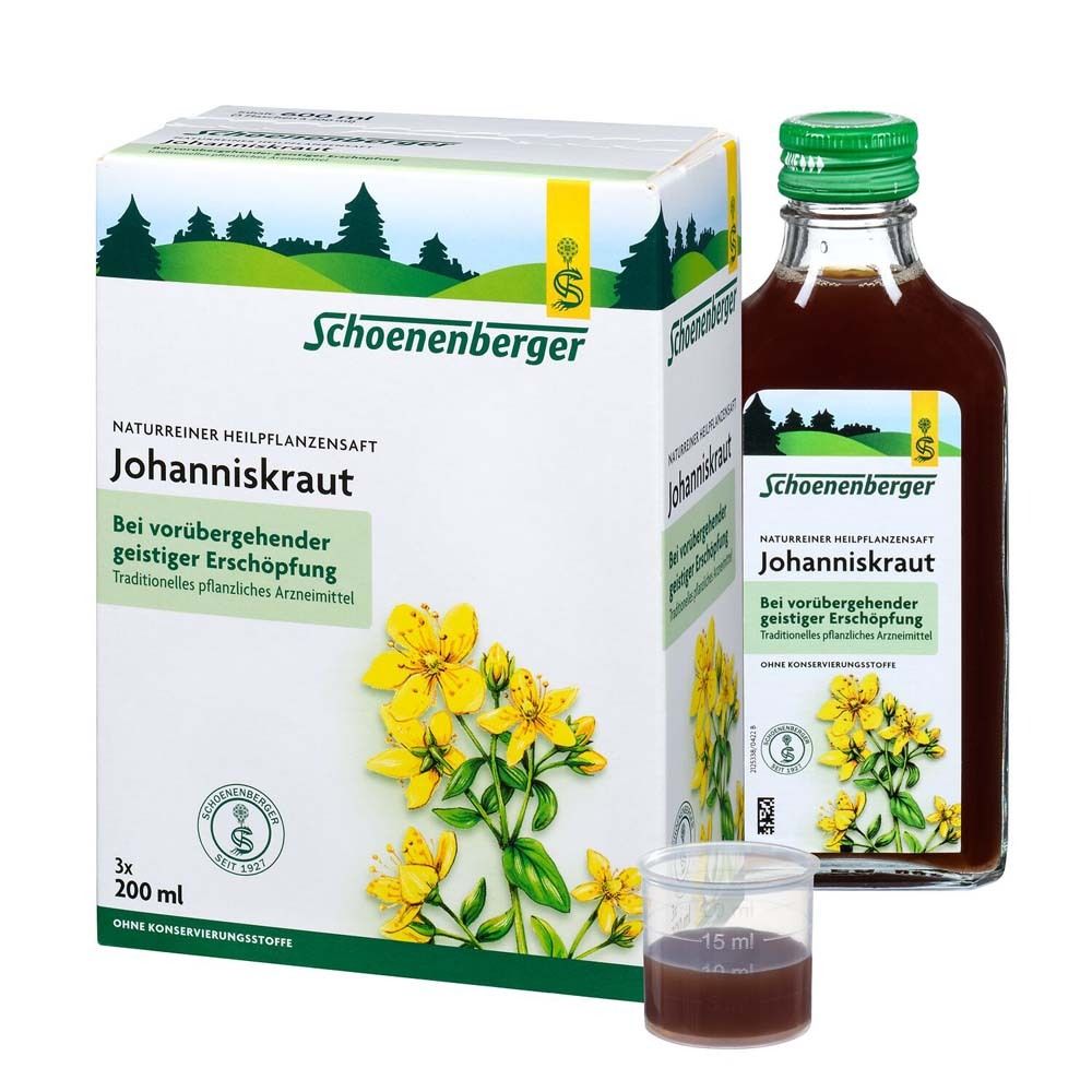 Johanniskraut Saft Schoenenberger Heilpfl.Säfte 3x200 ml