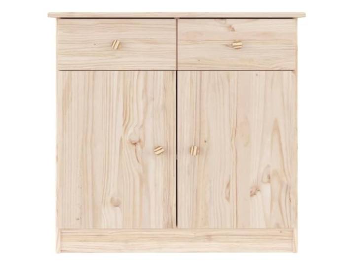 KTHLBRH Sideboard hoch 77 x 35 x 73 cm Massivholz Kiefer Schubladen und Türen Holzknöpfe Oberfläche unbehandelt leichte Reinigung inkl. Wandbefestigung