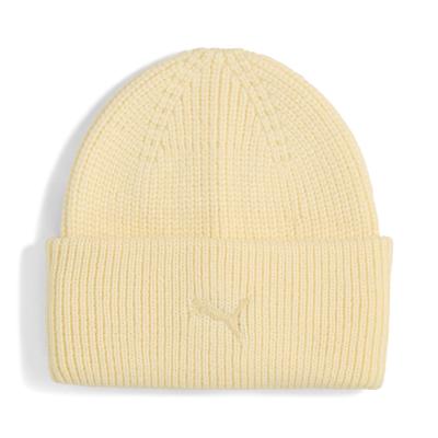 Beanie PUMA "Wardrobe Essentials Grobstrick-Beanie Erwachsene", Herren, Gr. onesize, beige (buttercream gelb), Obermaterial: 100% Polyacryl, Mützen Beanie
