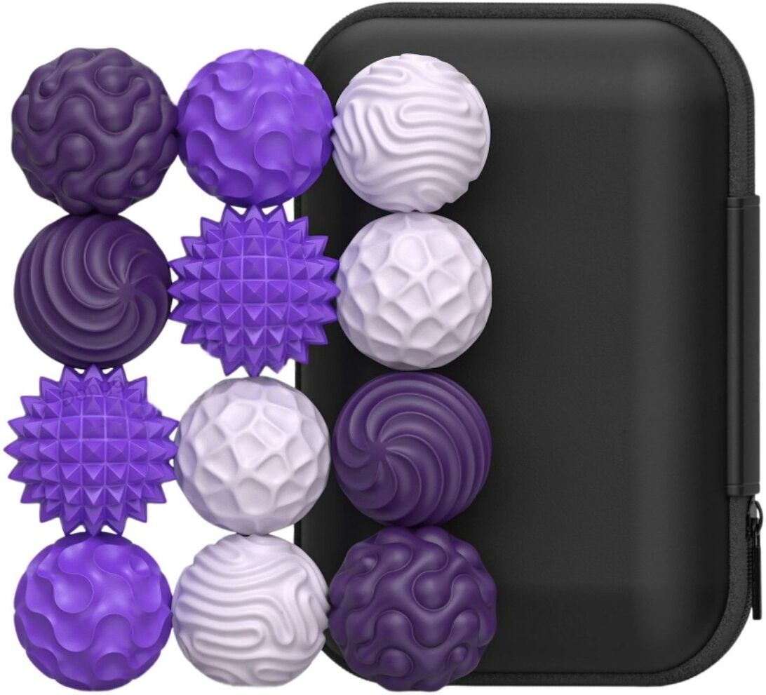 INF EU-patentierte Silikon-Sensorik-Magnetkugeln 12er-Pack – lebensmittelechtes Silikon mit integrierten Magneten für Spielen, Violett