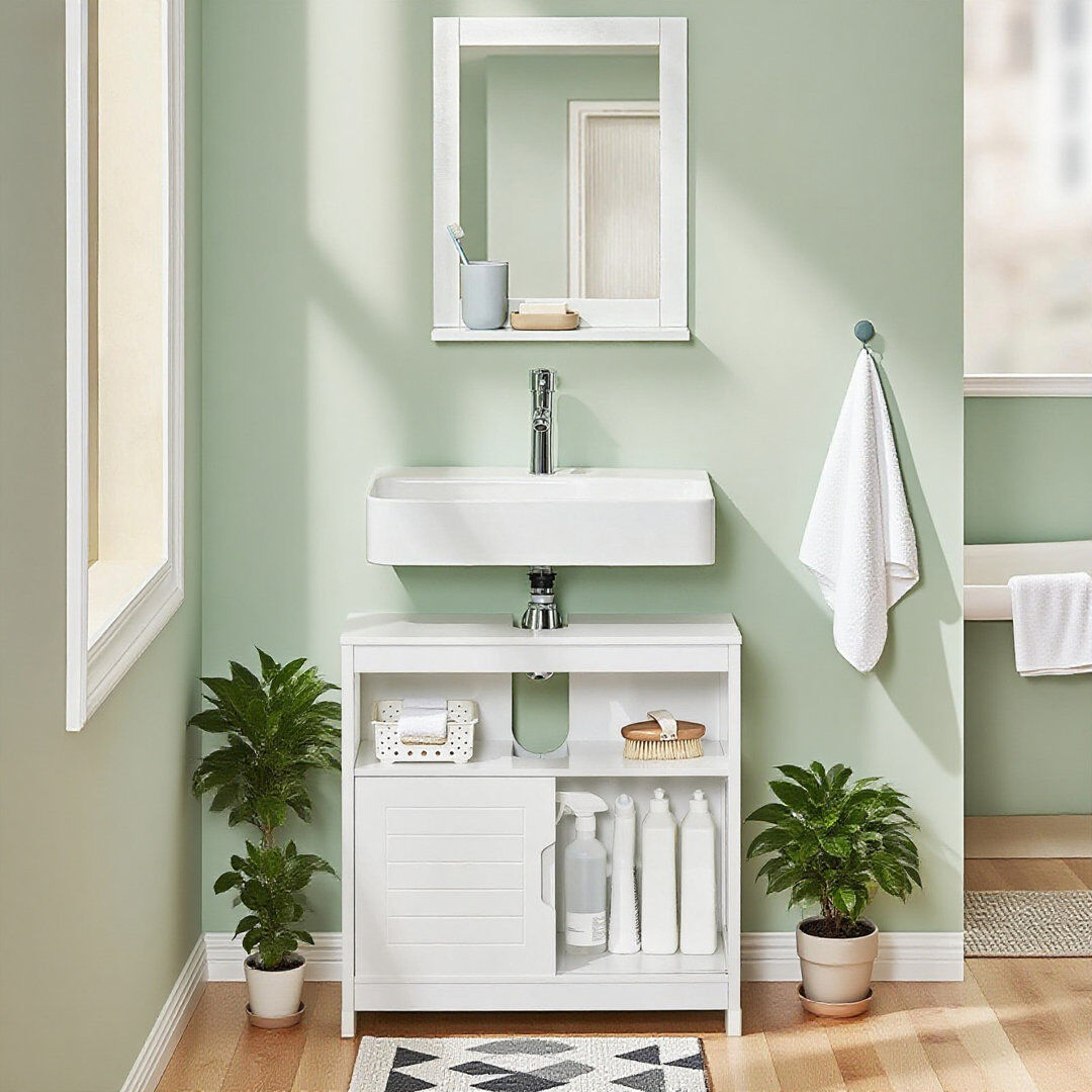 Marlow Home Co. Lyndora 60cm Single Bathroom Vanity Base Only in White White 60cm H X 60cm W X 30cm D