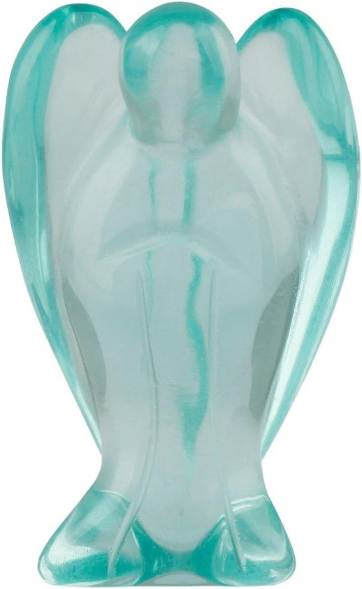 Beschermengel Beeldje Pocket Engel Kristal Zee Blauw - 38 cm