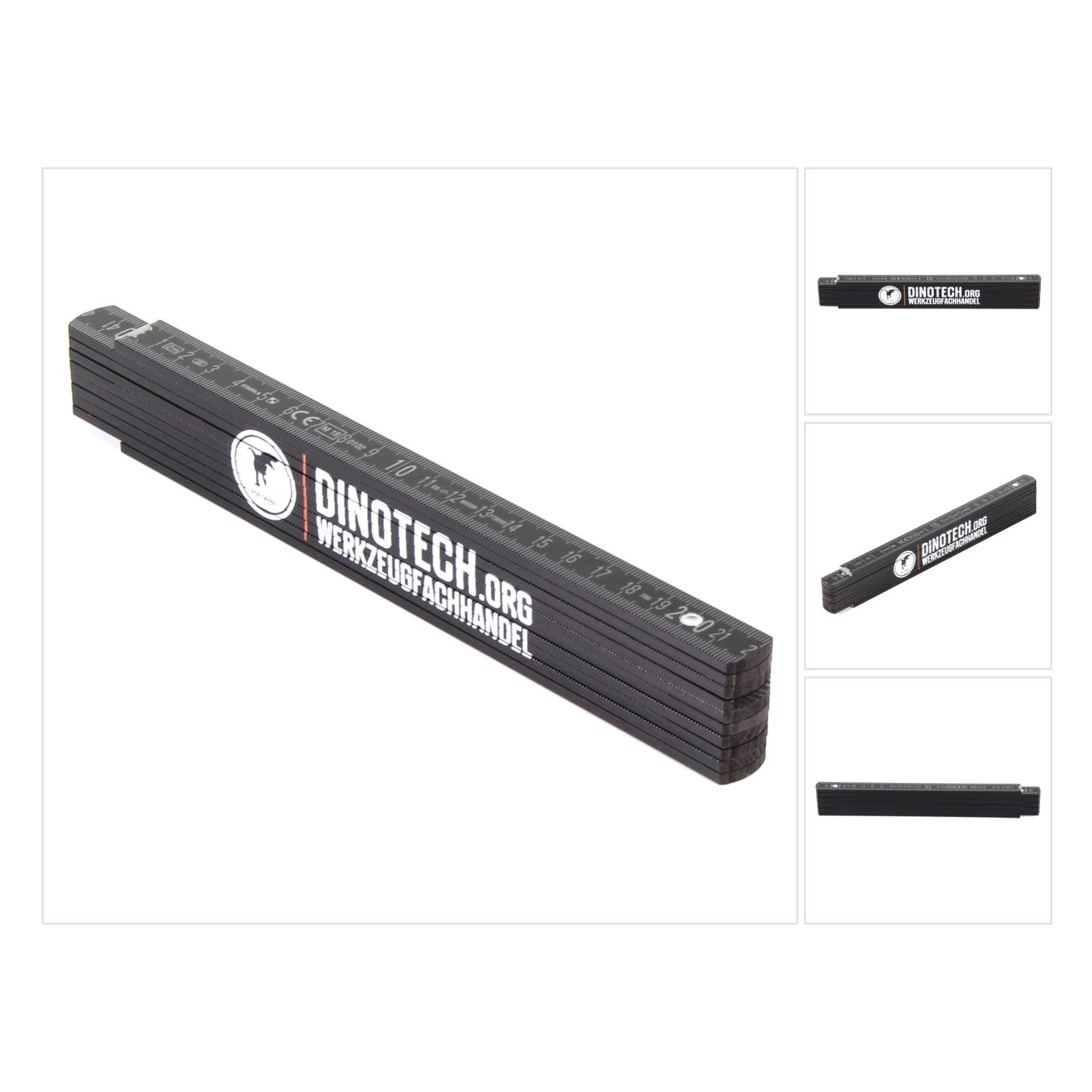 Dinotech Gliedermassstab Zollstock Meterstab schwarz 2m Genauigkeitsklasse III (2 m) (32208283)