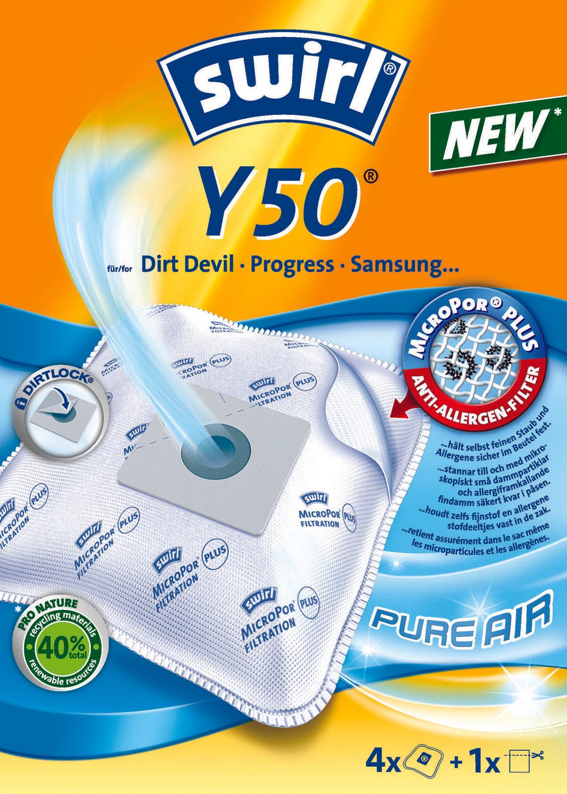 swirl® MicroPor® Plus Staubsaugerbeutel 790236