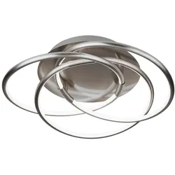 LED Decken Lampe Edelstahl Leuchte Satin Silber Dimmbar Höhenverstellbar Weiß