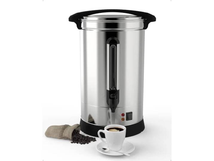 Sunvasagoo Kaffee-Urne für 18 l / 120 Tassen, doppelwandig, kommerzielle Kaffeemaschine für Buffet, Catering, Hochzeiten, Versammlungen, Heißkaffeespender, Edelstahl-Heißwasserurne