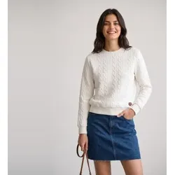 Colmar für Damen. 92000007-3JJ Sweatshirt aus gebrochenem weißem Zopfstrick (L), Lässig, Polyester