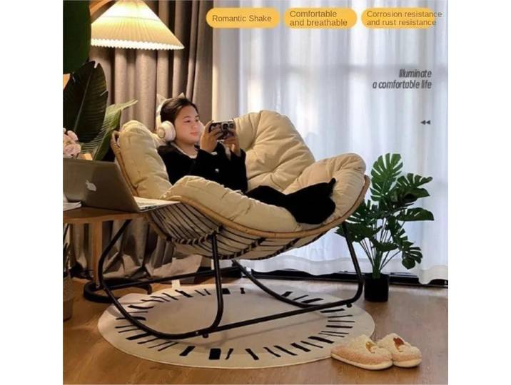 Nid d'oiseau humain rotin tissage chaise à bascule canapé de loisirs maison balcon simple paresseux canapé chaise à bascule chaise en rotin peut dormir
