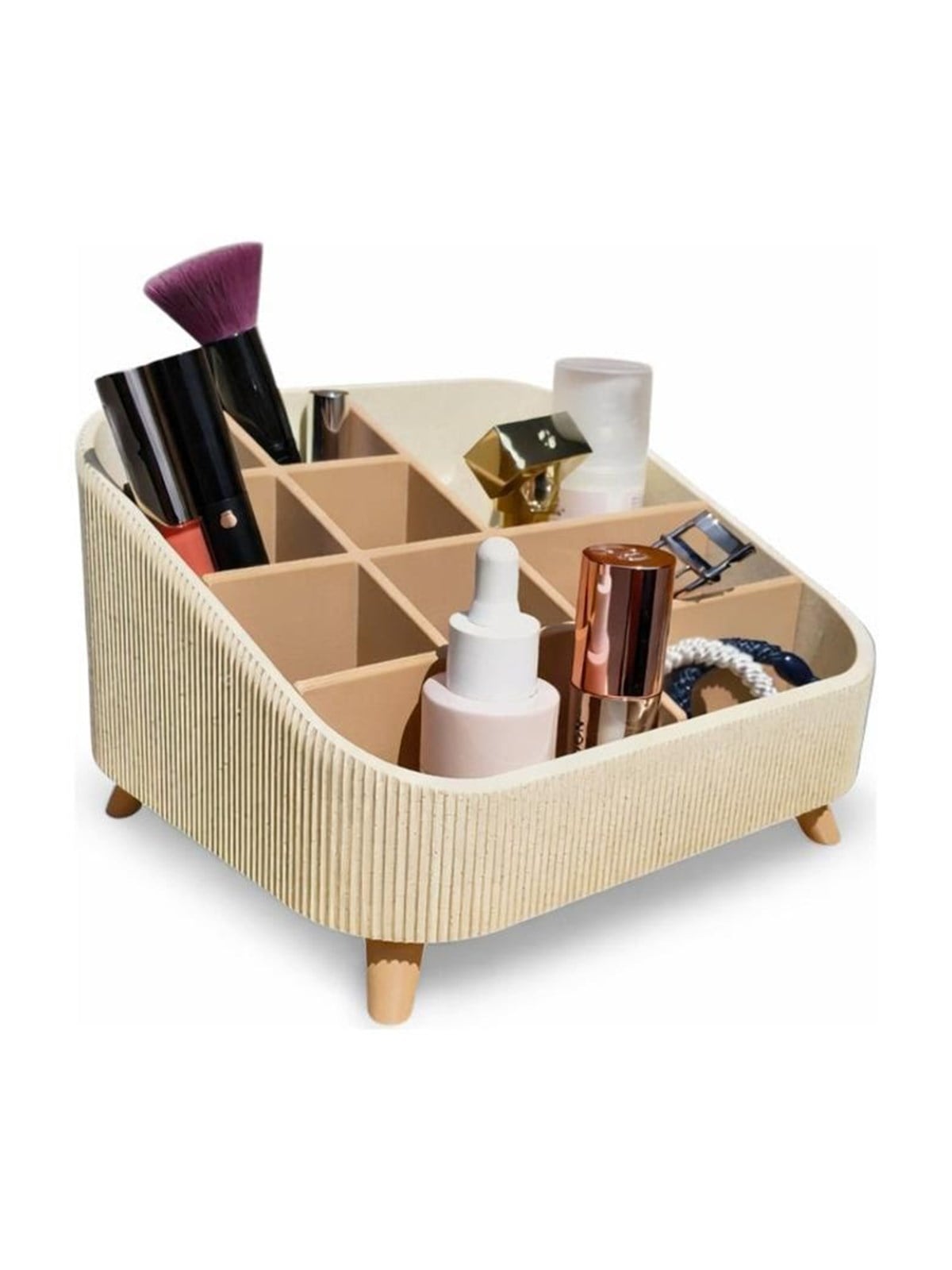 Simiu - THALOR - Makeup-Ständer mit Beinen - Marmor/Beige