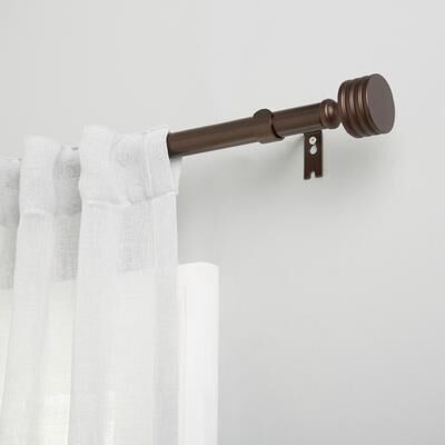 ATI Home Lucero 1"" Adjustable Window Curtain Rod and Finial Set"