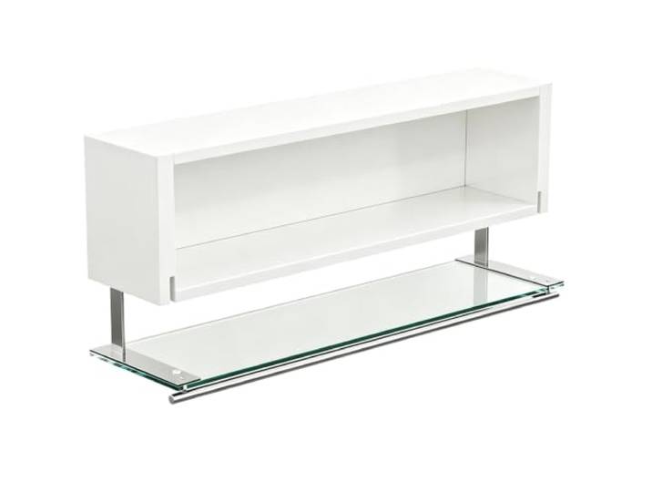 YUE JJXN Absenkbarer Küchen Hängeschrank, Kohlenstoffstahl mit Glastür Wand 2 Etagen Küchenregal Geschlossen Magnetische Tür, für Badezimmer Küche Balkon Wand(White,50cm/19.7in)