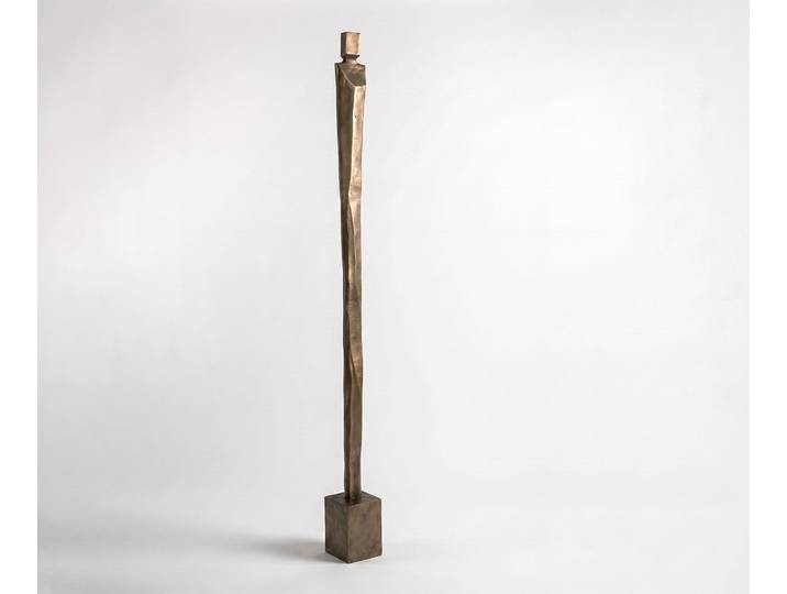 Figur Statera B17 x T16 x H190 cm Aluminium Aurum Satin Handgemacht, Wohnaccessoires