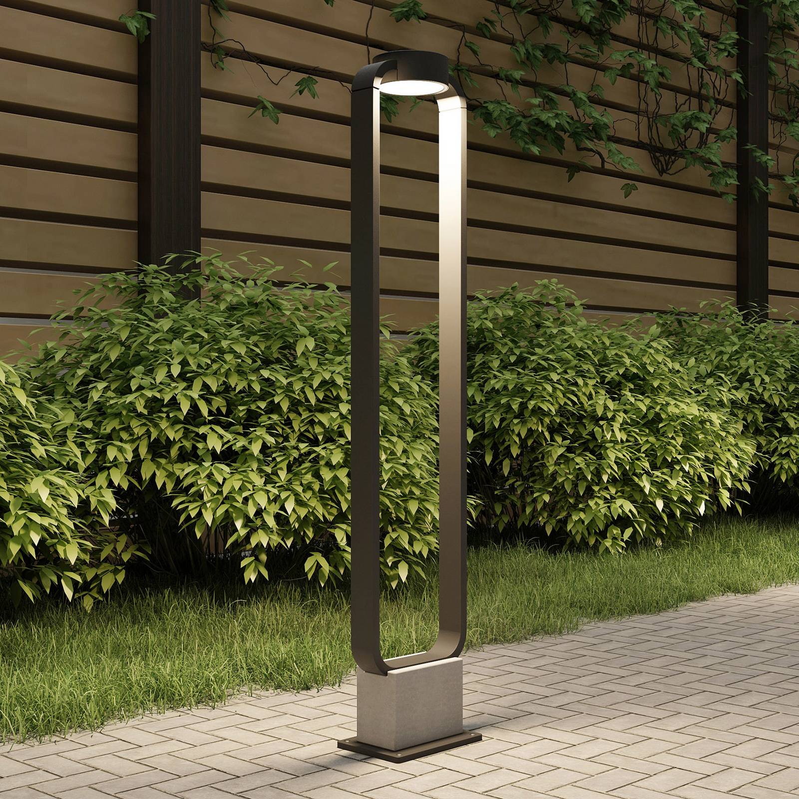 LED Wegeleuchte Belna Lucande, schwarz, Aluminium, Modern, LED Außenleuchte