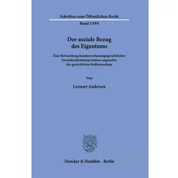 Der soziale Bezug des Eigentums, Fachbücher von Lennart Andersen