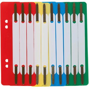 Idena Heftstreifen 300411, 38 x 150mm, farbig sortiert, aus Kunststoff, 10 Stück