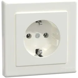 Merten MEG2401-1519 SCHUKO-Steckdose mit voller Abdeckplatte, Schraub-Liftklemmen, polarweiß, M-SMART MEG24011519