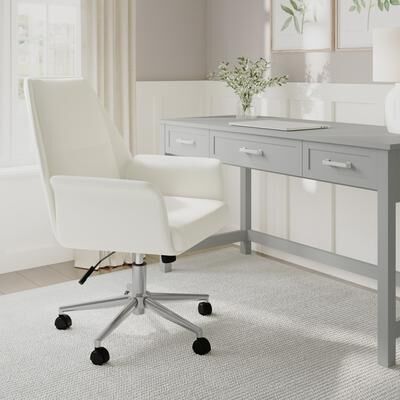 "Martha Stewart Upholstered Swivel Home Office Chair with Flared Arms - 30""D x 28.75""W x 40.75"" - 44.5""H"