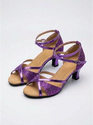 LightInthebox Women's Roaring 20s Flapper Sandals - Shiny Silver Ankle Strap Supportive Heel Pumps for Wedding Reception, Evening Gala