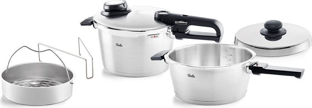 Fissler Vitavit Premium 2-delige set snelkookpannen, 3,5 + 4,5 liter
