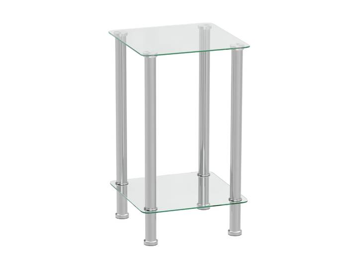 Beistelltisch Glas JUNIPER 39 x 39 x 77 cm silber