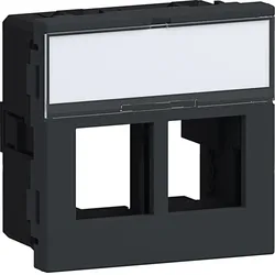 Hager G45MM0129011 Geräteeinbauset für 2x Multimedia Typ 01 Direkt Klipping 45x45 Graphitschwarz