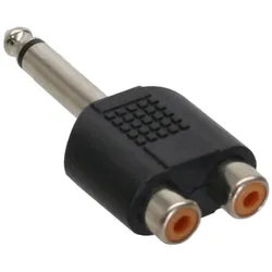 INLINE Audio Adapter, 6,3mm Klinke St an 2x Cinch Bu, Mono