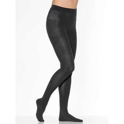 Thermostrumpfhose ROGO, Damen, Gr. 4/46, grau (schwarz), 75% Baumwolle, 22% Polyamid, 3% Elasthan, Strumpfhosen