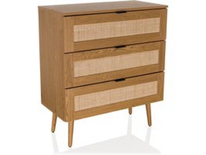 HJH LIVING Commode BOHEO en cannage rotin chêne