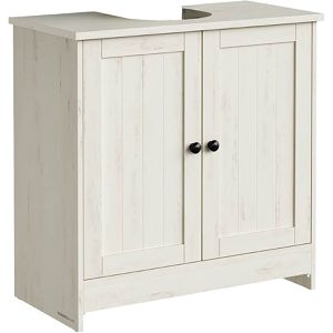 Songmics Waschbeckenunterschrank BBC223WJ01, stehend, vintageweiß, mit 2 Türen, 60 x 61,2 x 30 cm