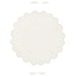 PartyDeco 50 Papiertischsets 35,5cm mit offenem Ornament Rand Platzsets Telleruntersetzer Einweg Tischset Weihnachten Hochzeit Geburtstag Weiß