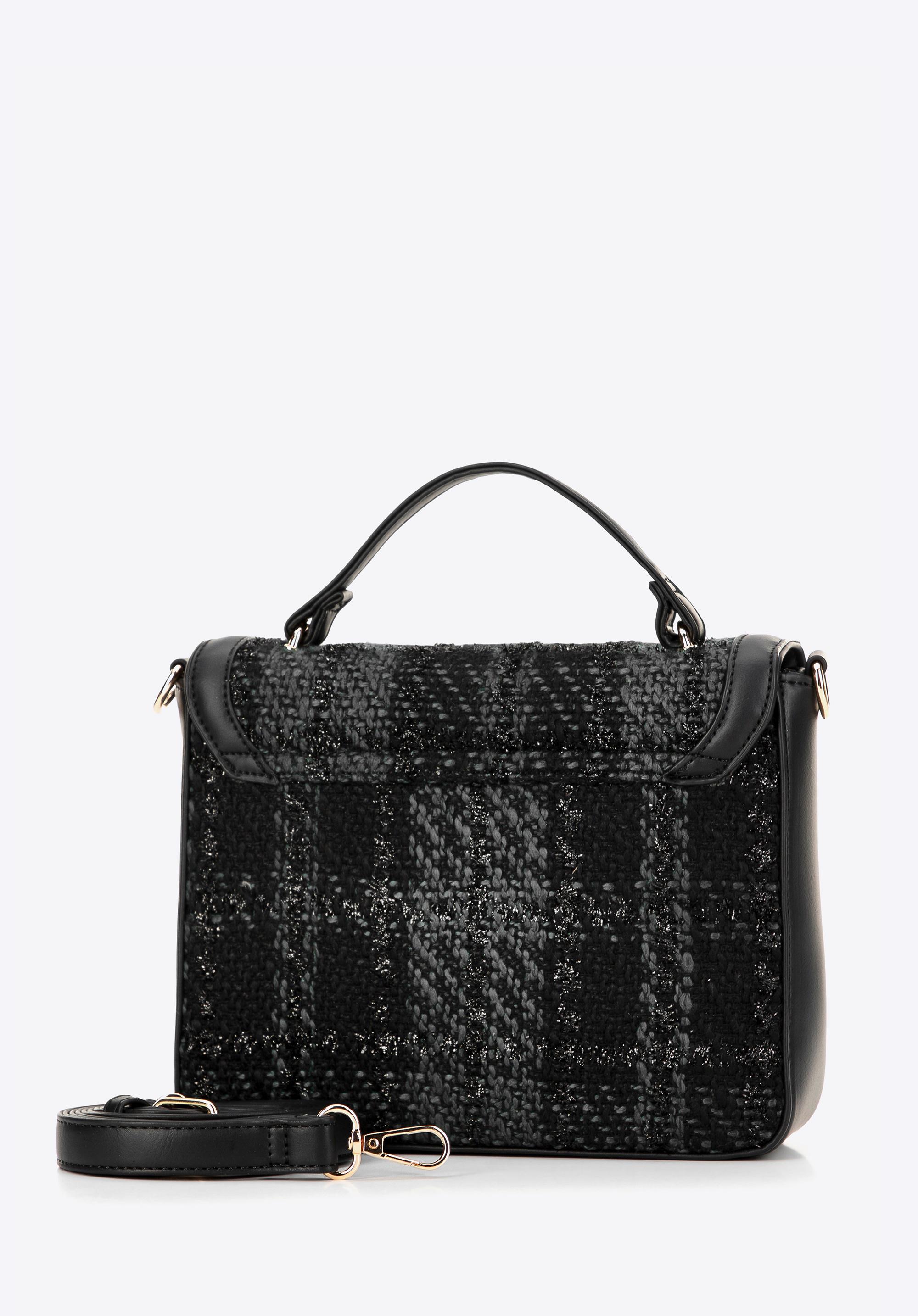 Wittchen Dames Crossbody Tas in Bouclé Stof, Zwart