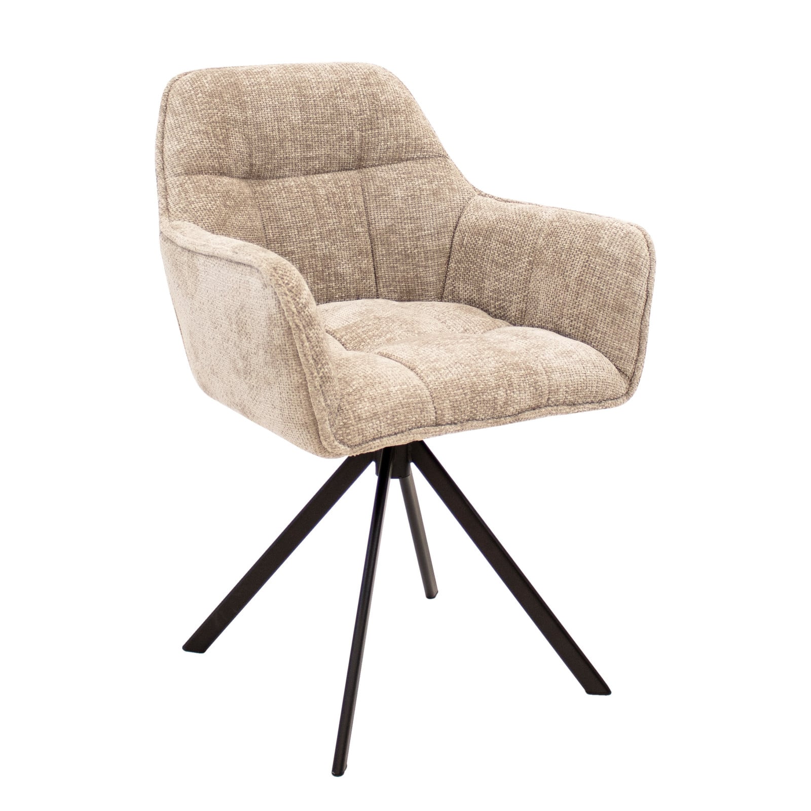 Kick Collection Draaibare eetkamerstoel Luc - Champagne - Chenille stof