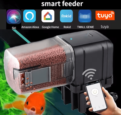 Inspire Essentials Smart Automatic Fish Feeder WiFi App Controlled Aquarium Feeder With Timer wifi 200ml