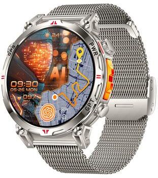 Shopalltechgadgets Bluetooth Calling Smartwatch With Fitness Tracker And Long Battery Life silver Milan