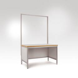 Manuflex LU8306.7035 ESD Aufbauport.ALU/Univers.Standard Grund Tischbreite 2000mm ALU Profil 45x45mm 1950mm hoch(Nutzhöhe 1500mm) mit