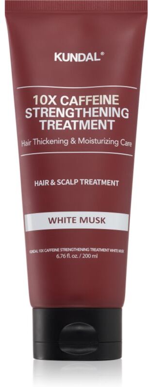 KUNDAL Caffeine 10X White Musk soin fortifiant pour cheveux cassants et stressés 200 ml
