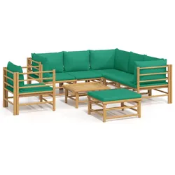 Helloshop26 - Gartenmöbelset 8-teilig mit Kissen grüner Bambus 02_0017770