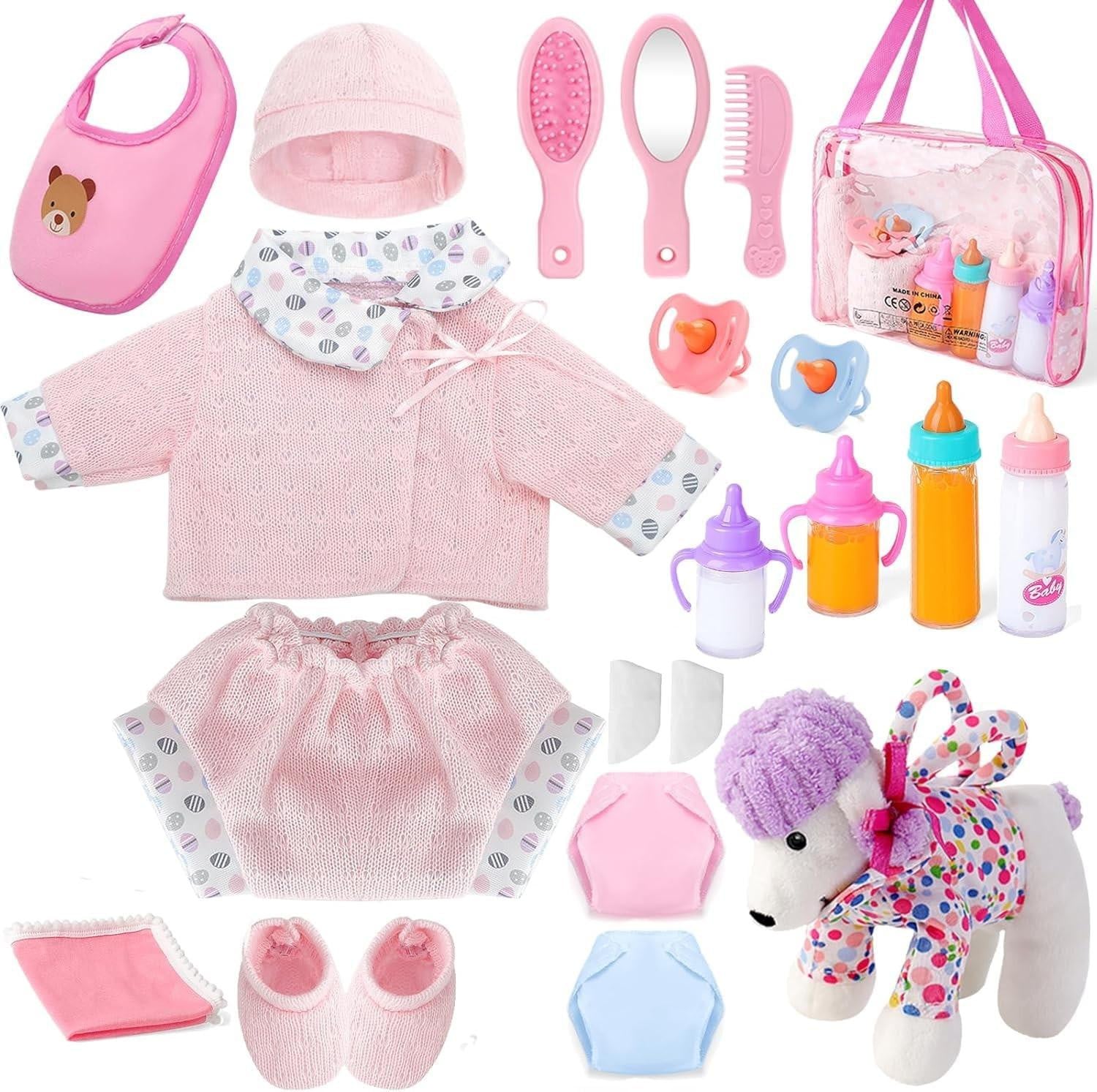 Baby Pop Accessoire Set met Kleding en Voedingsaccessoires