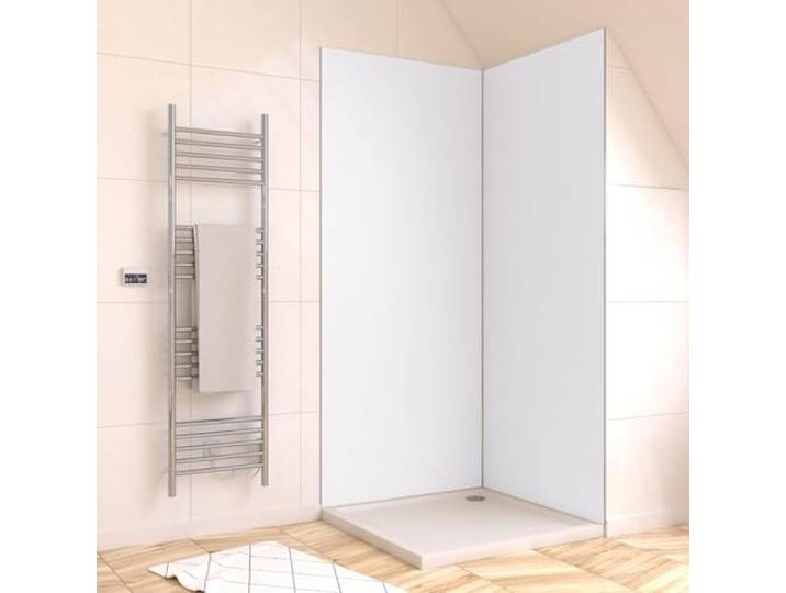 Marwell Urbanox Wandpaneel - fugenlose Aluverbundplatte als Duschrückwand & Küchenrückwand (Weiß, 90 x 210 cm ohne Profil)