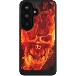 Nivocase Hülle für Samsung Galaxy S26 Handyhülle NIVOcore Case Schwarz Feuer Schädel Totenkopf (Samsung Galaxy S26), Smartphone Hülle, Schwarz