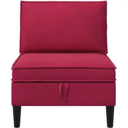 vidaXL, Sofa + Bettsofa, Mittels Sofa mit Stauraum Weinrot Samt