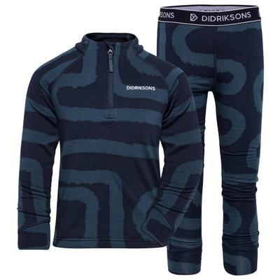 Didriksons - Kid's Jadis Printed Set - Skiunterwäsche Gr 130 blau
