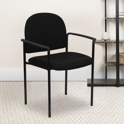 Flash Furniture Comfort Stackable Steel Side Reception Chair with Arms