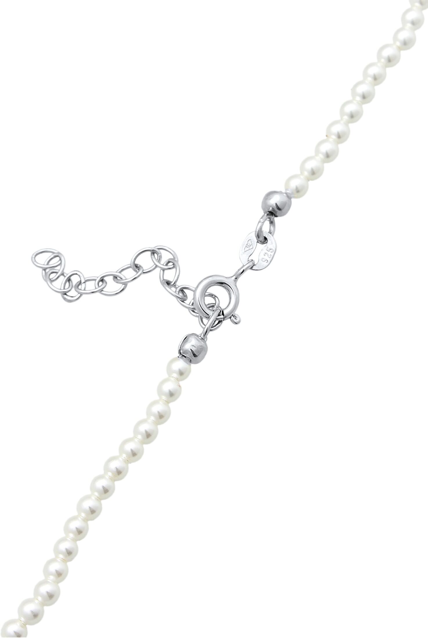 Choker ELLI "Halskette Choker Muschelkernperlen 925 Silber" Gr. 36, silber, Halsketten, Damen, ohne Stein, Silber 925 (Sterlingsilber), Choker